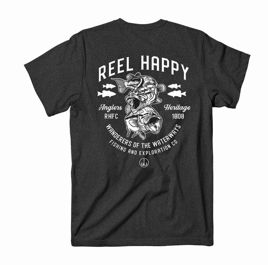 Graphic Tees * | Discount Reel Happy Co Bass School Tee Graphite Heather