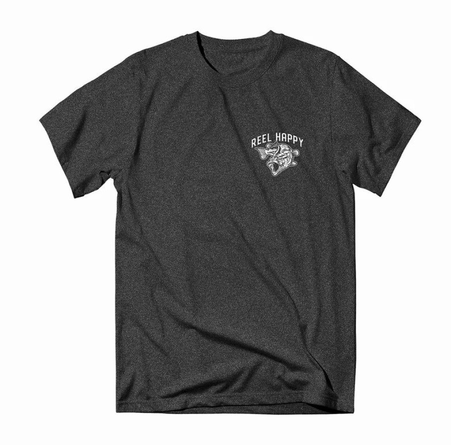 Graphic Tees * | Discount Reel Happy Co Bass School Tee Graphite Heather