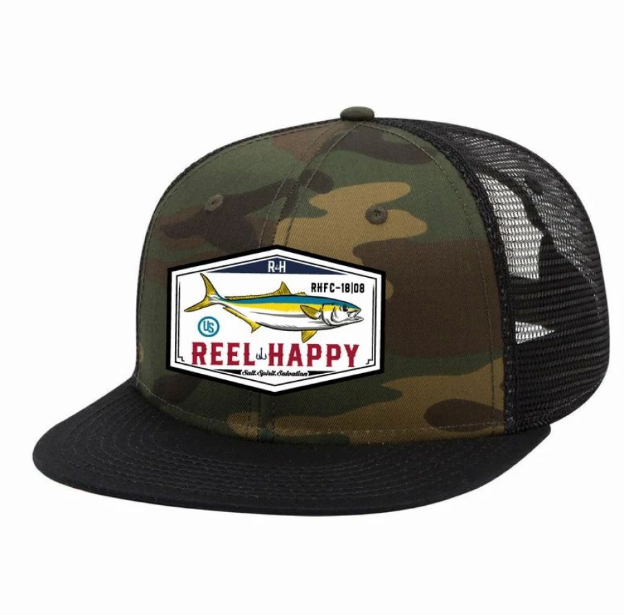 Headwear * | Top 10 Reel Happy Co Hamachi Trucker Camo