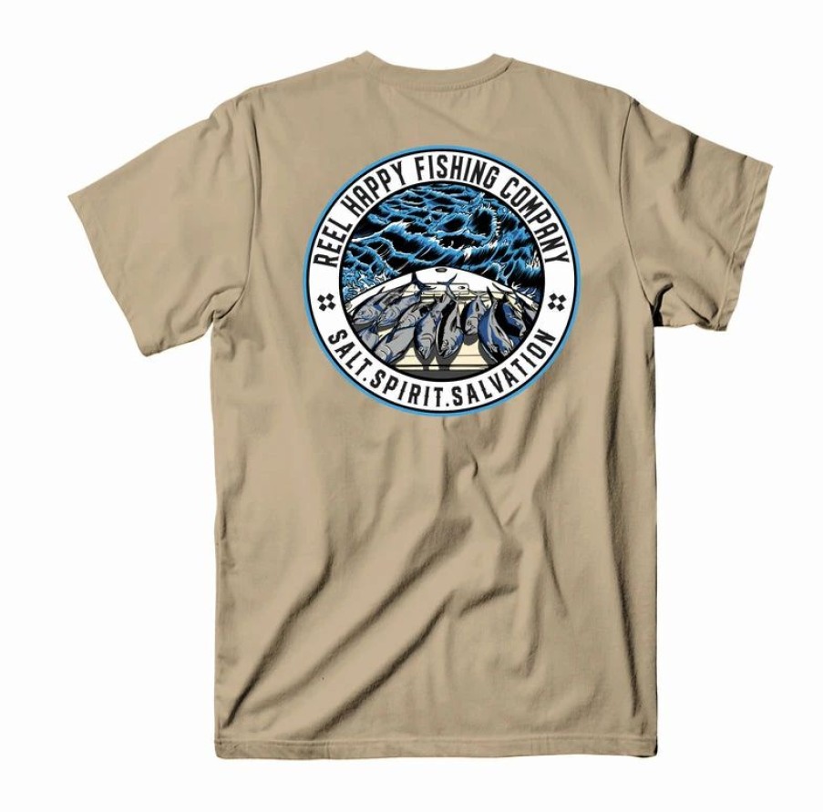 Graphic Tees * | Best Sale Reel Happy Co Limits Tee Sand