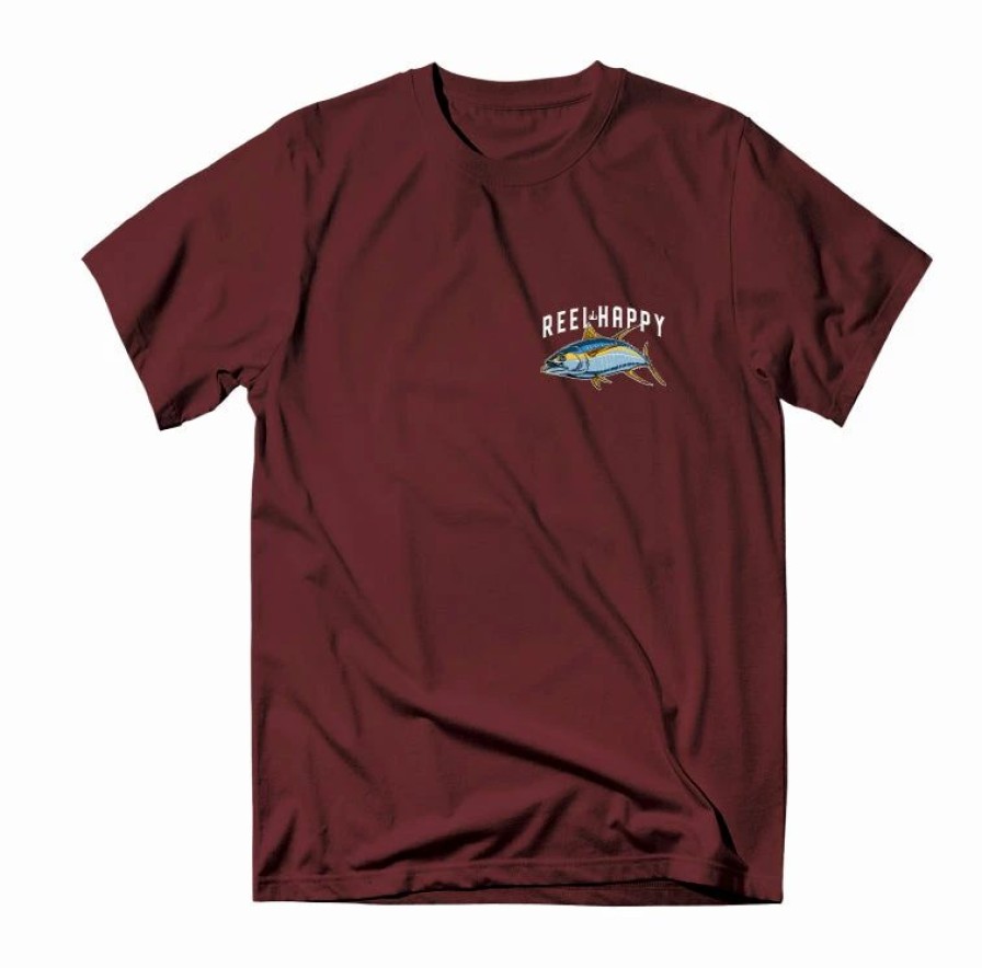 Graphic Tees * | Outlet Reel Happy Co Tuna Grande Tee Burgundy