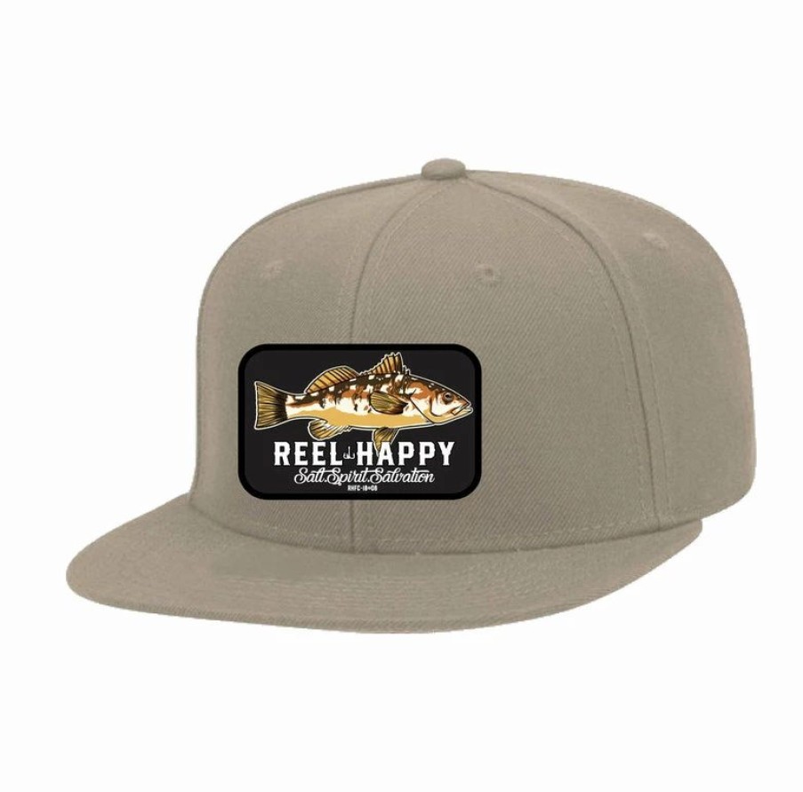 Headwear * | Discount Reel Happy Co Calico Snapback Khaki