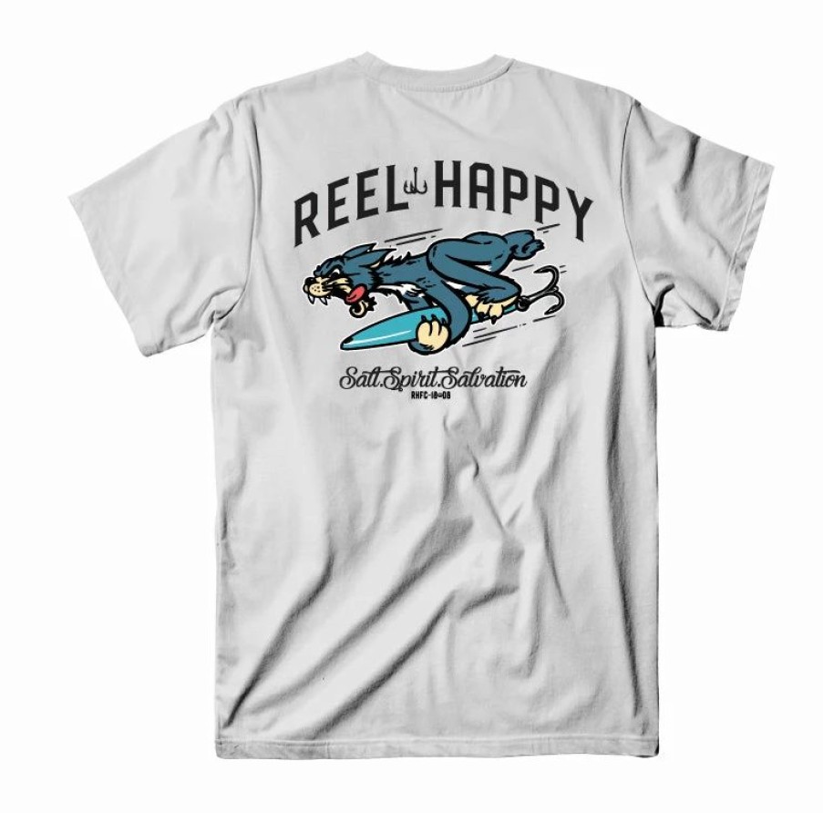 Graphic Tees * | Brand New Reel Happy Co Send It Tee White