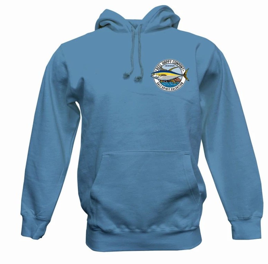 Fleece * | Hot Sale Reel Happy Co Coronado Cruiser Hoodie Columbia Blue L, Xl, & 2Xl