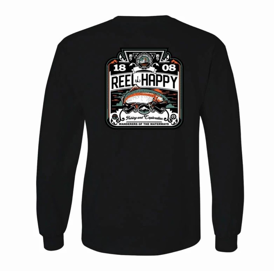 Graphic Tees * | Cheapest Reel Happy Co Boozer Ls Tee Black