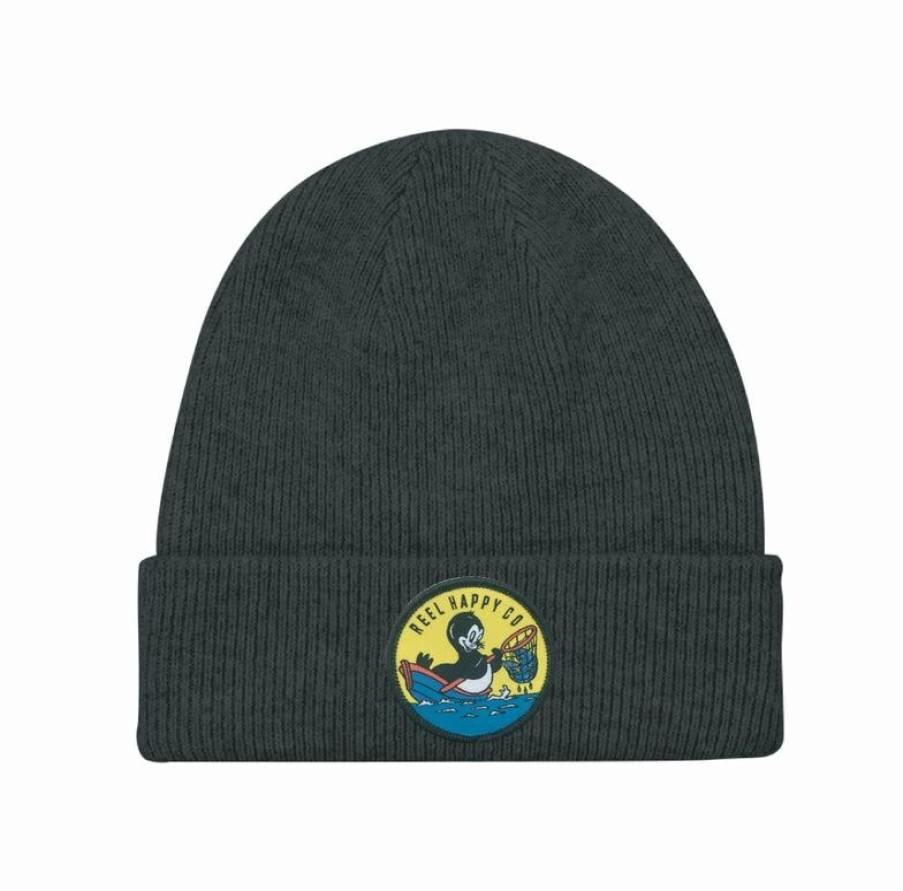 Headwear * | Best Reviews Of Reel Happy Co Sea Dog Beanie Black