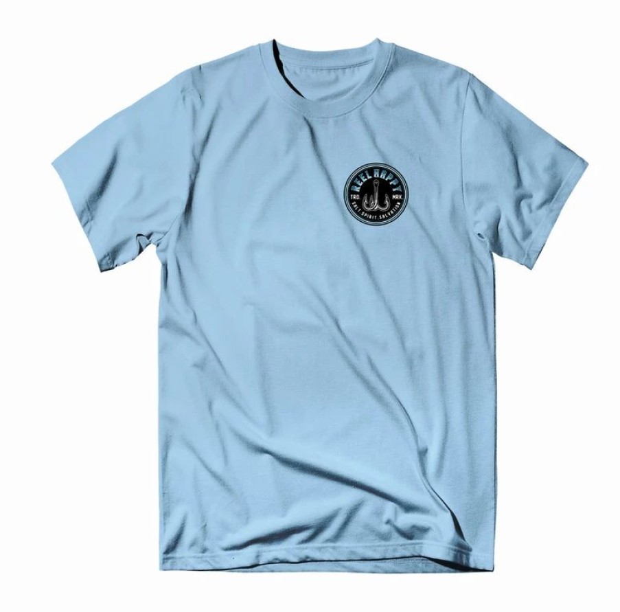 Graphic Tees * | Top 10 Reel Happy Co Treble Fade Tee Light Blue