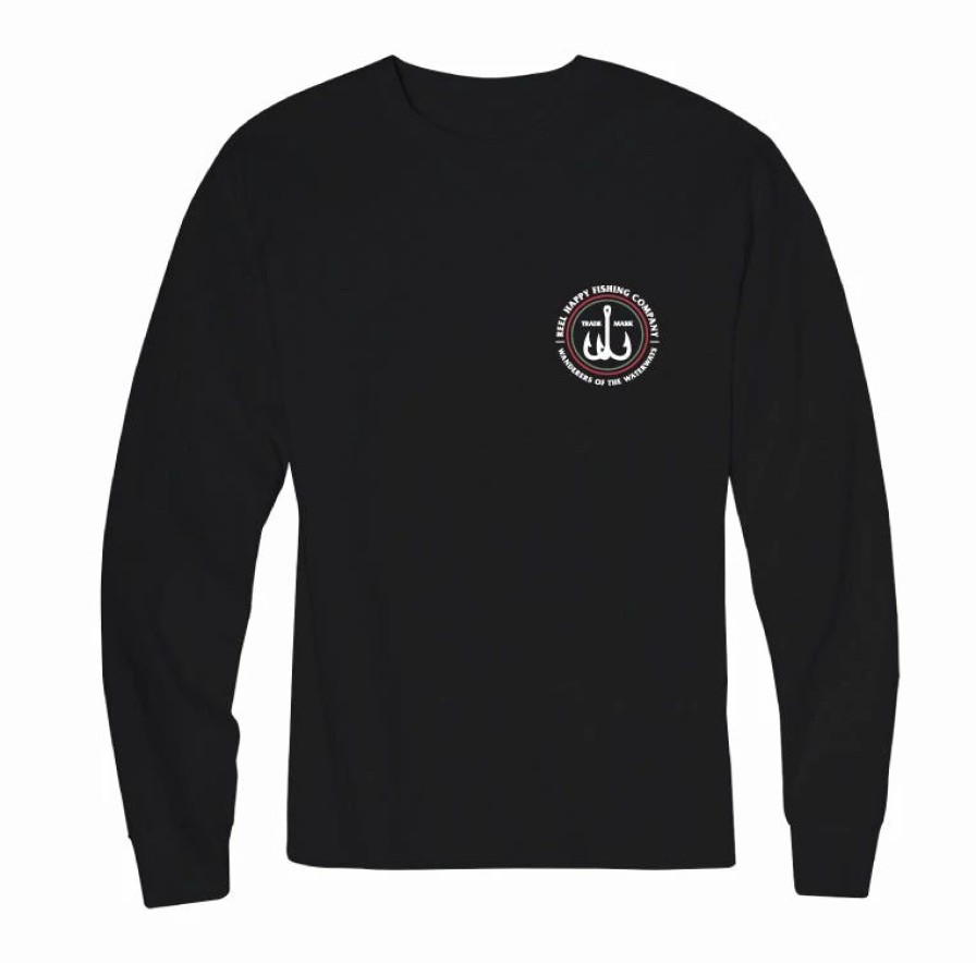 Graphic Tees * | Best Sale Reel Happy Co Trailhead Ls Tee Black