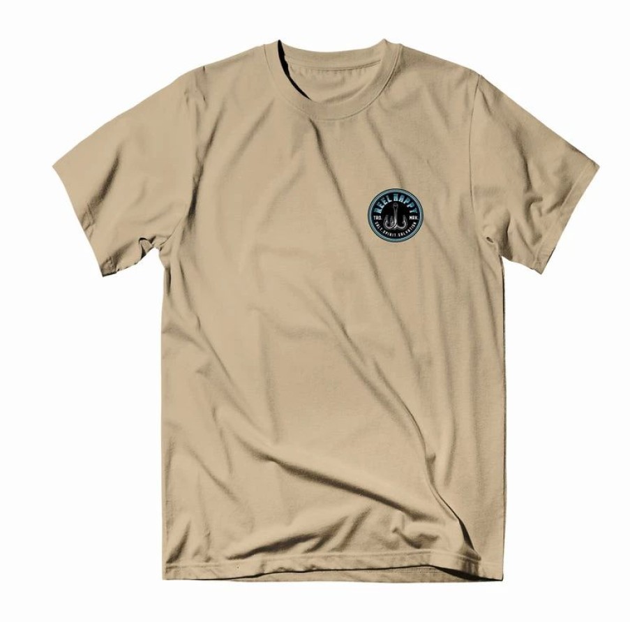 Graphic Tees * | Best Reviews Of Reel Happy Co Treble Blue Fade Tee Sand