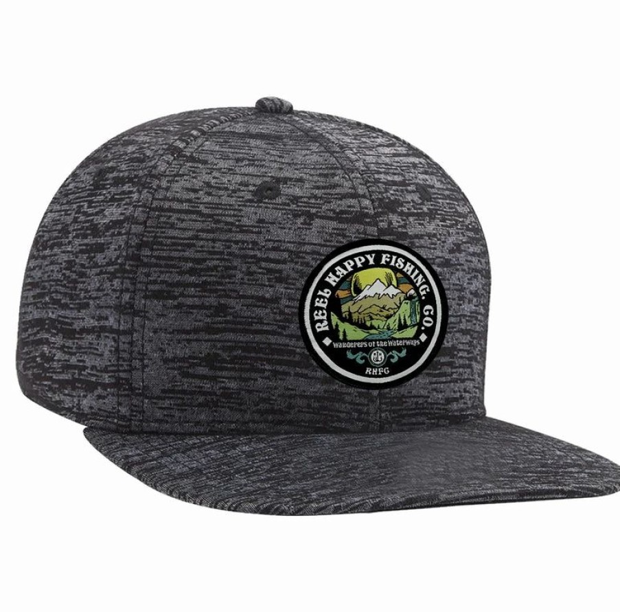 Headwear * | Outlet Reel Happy Co Frontier Snapback Hat Dark Grey