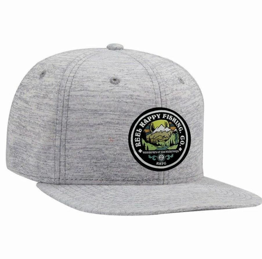 Headwear * | Discount Reel Happy Co Frontier Snapback Hat Heather Grey