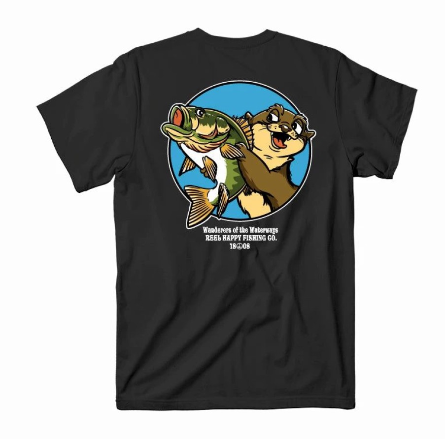 Graphic Tees * | Best Reviews Of Reel Happy Co Harry Otter Tee Black