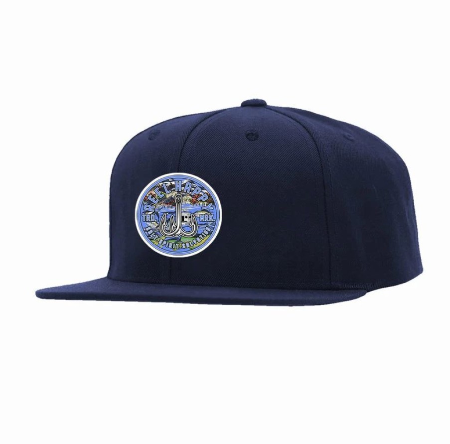 Headwear * | Cheapest Reel Happy Co The Life Snapback Navy