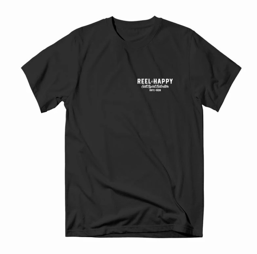 Graphic Tees * | Top 10 Reel Happy Co Striper Tee Black