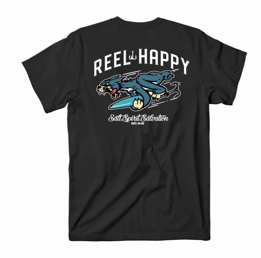 Graphic Tees * | Brand New Reel Happy Co Send It Tee Black