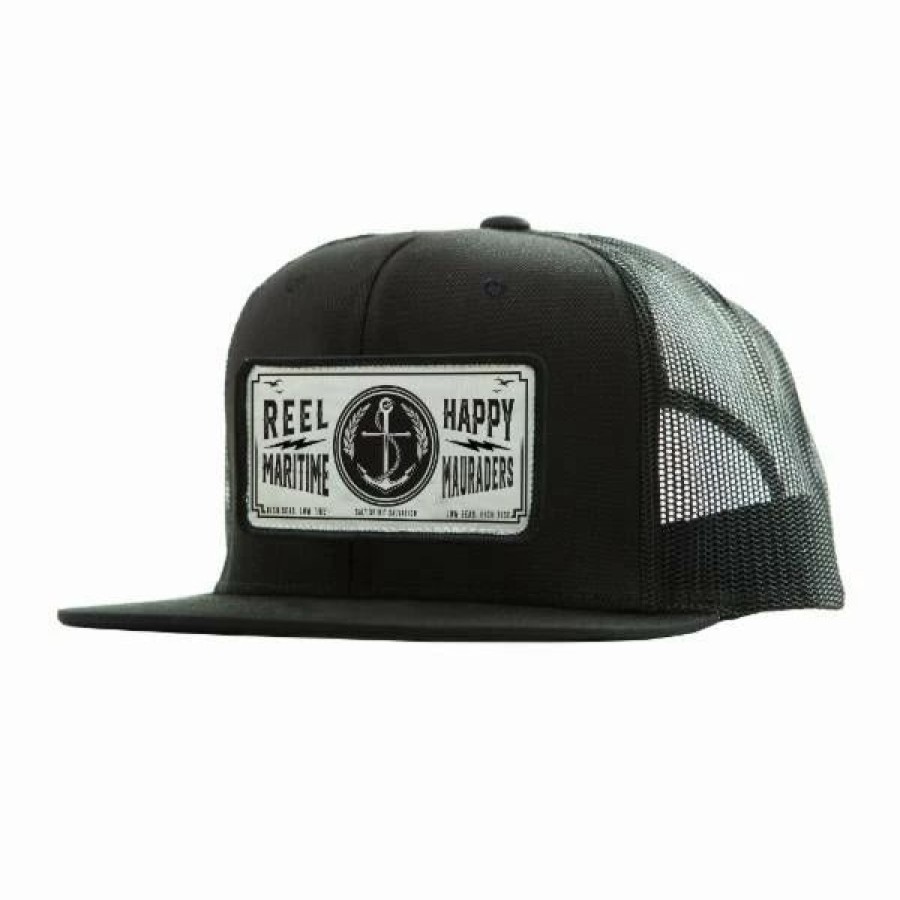 Headwear * | Best Deal Reel Happy Co Anchor Trucker Black