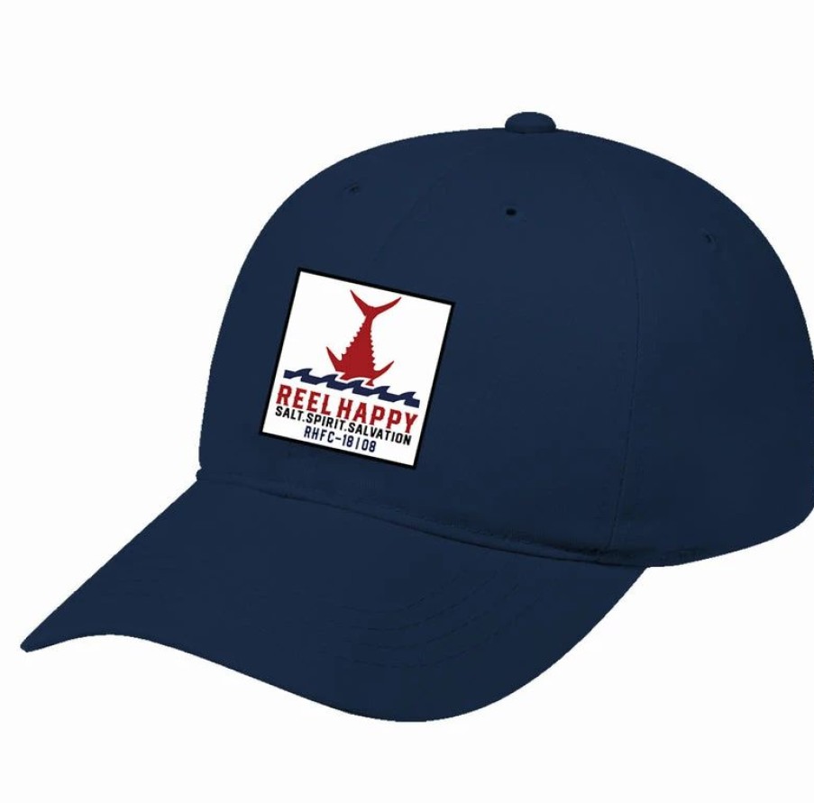 Headwear * | Best Sale Reel Happy Co Bottoms Up Dad Hat Navy