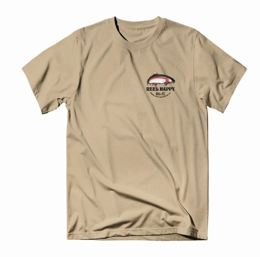 Graphic Tees * | Brand New Reel Happy Co Trout Stack Tee Sand