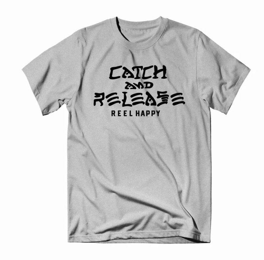 Graphic Tees * | Brand New Reel Happy Co Catch & Release Tee Heather Grey