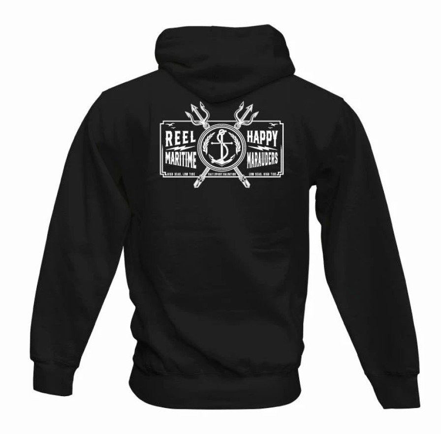 Fleece * | Cheap Reel Happy Co Trident Hoodie Black