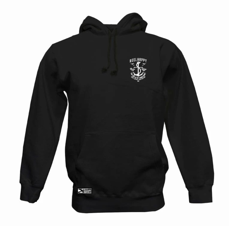 Fleece * | Cheap Reel Happy Co Trident Hoodie Black