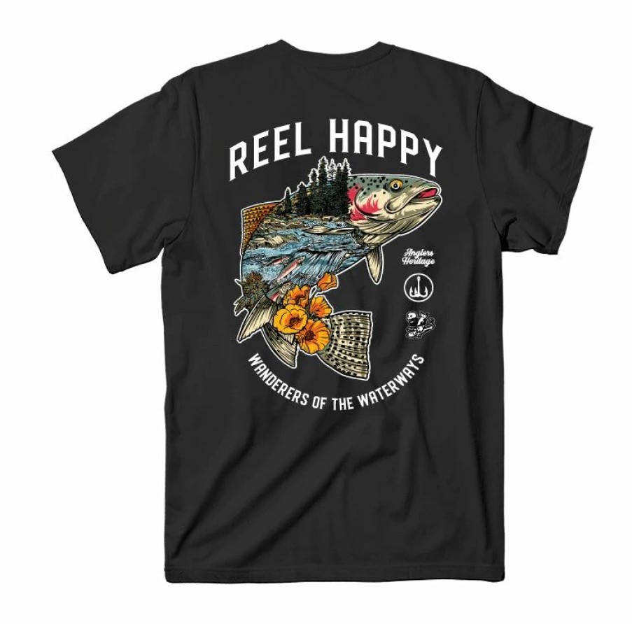 Graphic Tees * | Brand New Reel Happy Co Trailhead Tee Black